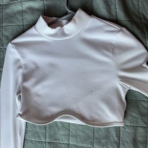 White boob line turtleneck top from H&M